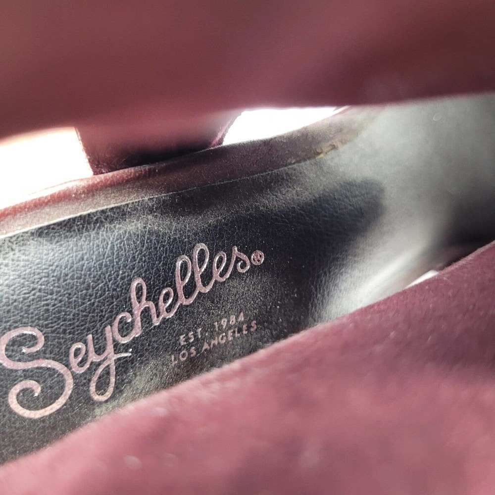 Seychelles womens battery oxblood Open Toe Heeled Ankle Boots sz 6 leather red - Picture 9 of 10